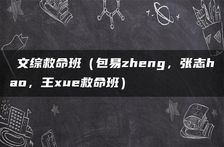 ​文综救命班（包易zheng，张志hao，王xue救命班）