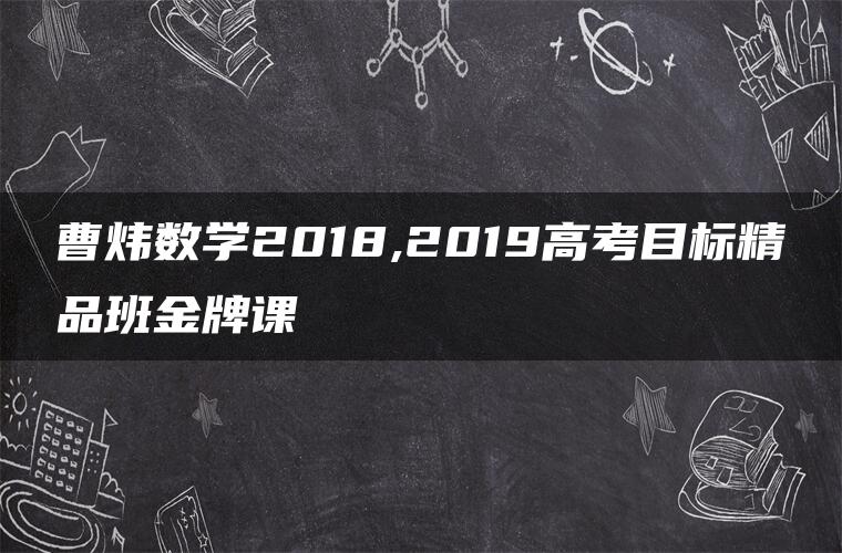 曹炜数学2018,2019高考目标精品班金牌课