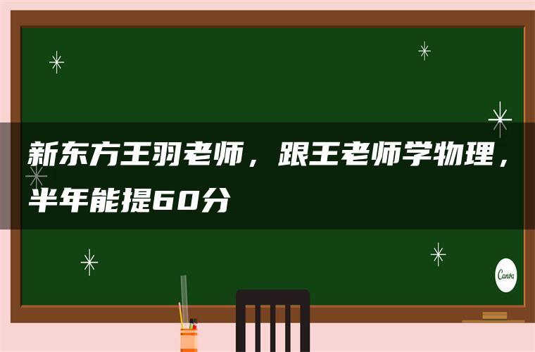 新东方王羽老师，跟王老师学物理，半年能提60分