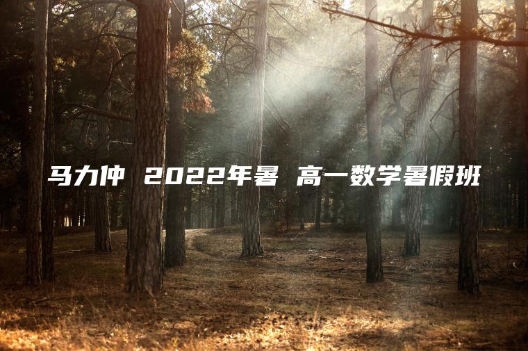 马力仲 2022年暑 高一数学暑假班