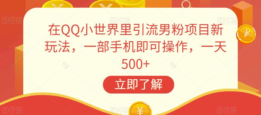 在QQ小世界里引流男粉项目新玩法，一部手机即可操作，一天500+【揭秘】