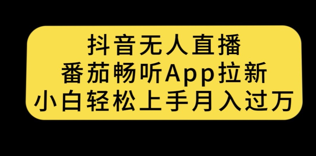 抖音无人直播，番茄畅听APP拉新，小白轻松上手月入过万