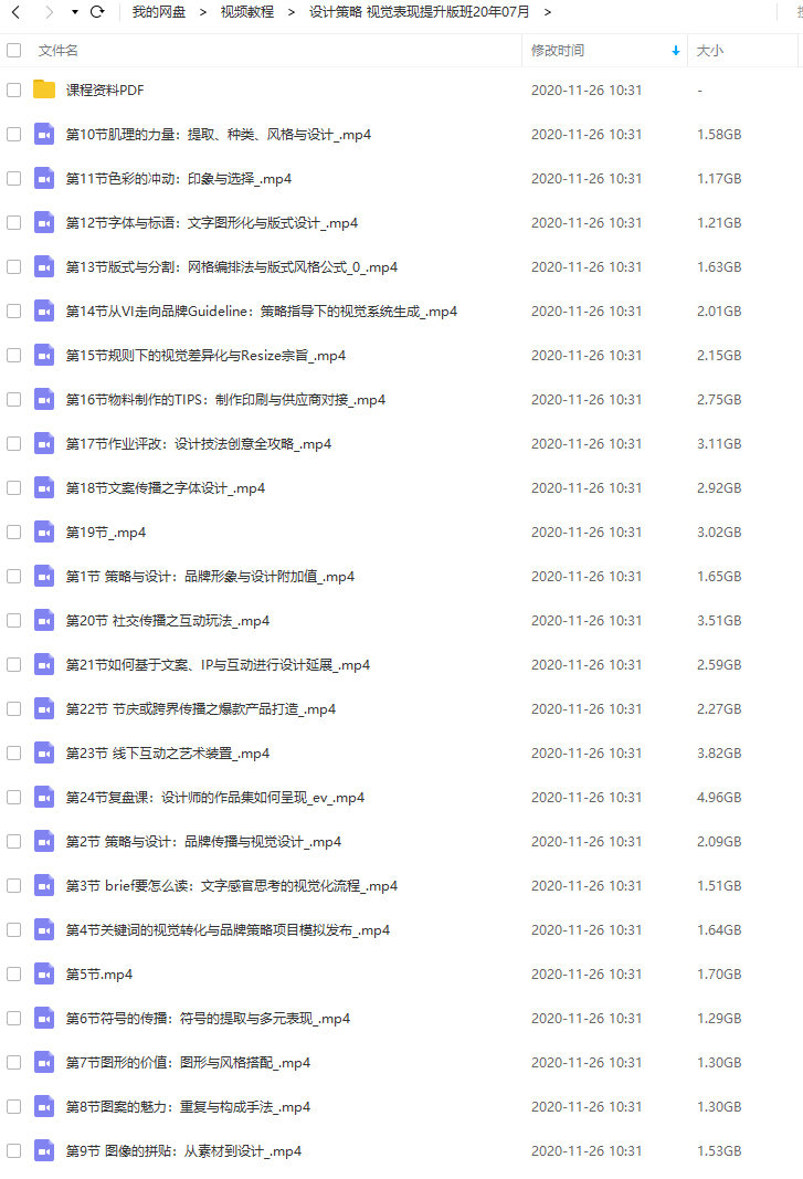 设计策略 视觉表现提升班2020年07月新课(完整不加密画质高清)