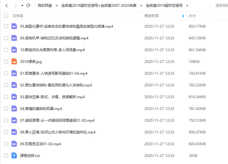 金政基2019超时空速写+金政基2007-2020速写手稿线稿合集图片+PDF+视频