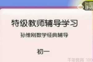 千聊-孙维刚研究院 2019孙维刚初中数学全套课程