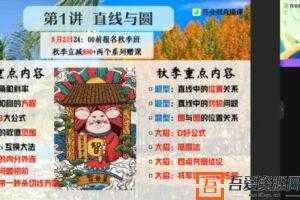 作业帮-肖晗 高二数学 2021暑期尖端班（解析几何）  [视频] [课件]