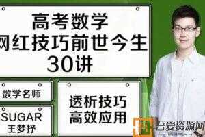 腾讯课堂-王梦抒 2021高考数学网红技巧前生今世30讲  [视频]