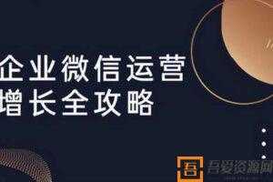 企业微信运营增长全攻略：引流+裂变+运营+成交