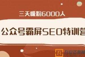 郭耀天-公众号霸屏SEO特训营 通过公众号被动精准引流