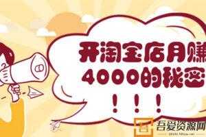 老鸟开淘宝店月赚4000的秘密  [视频]