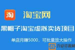 黑帽子淘宝虚拟卖货项目，单店月赚5000，可批量放大操作  [视频]