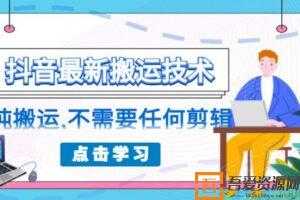 抖音最新搬运技术，纯搬运，不需要任何剪辑  [视频] [课件]