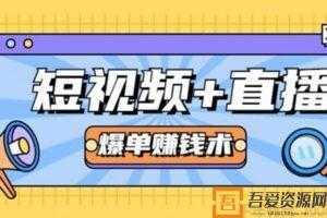 短视频+直播爆单赚钱术，新手也能月赚2万  [视频]