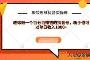 聚蚁思维抖音实操课:教你做一个百分百赚钱的抖音号  [视频]