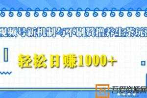 视频号新机制与不刷赞撸养生茶玩法，轻松日赚1000+  [视频]