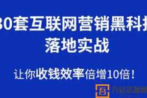 30套互联网营销黑科技实战教程 批量引流快速变现  [视频]