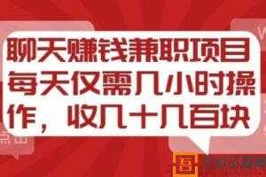 聊天赚钱兼职项目，每天仅需几小时操作，收几十到几百块  [视频]