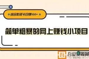 柚子-简单粗暴的网上赚钱小项目 综合影视卡日赚100+  [视频]