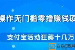 柚子-操作无门槛零撸赚钱项目 利用支付宝项目狂薅十几万  [视频]