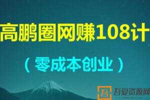 高鹏圈网赚项目108计 零成本创业教程  [视频]