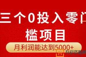 分享三个0投入项目: 月利润能达到3000-5000元  [视频]