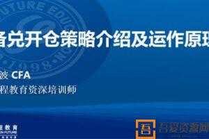 金程教育-洪波《CFA期权进阶视频课程》  [视频] [课件]