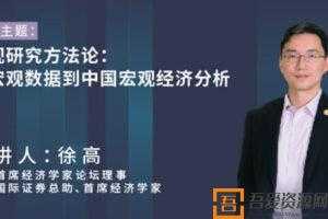 徐高-宏观研究方法论：从宏观数据到中国宏观经济分析  [视频]