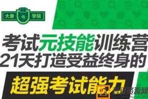 大象学院《考试元技能训练营》21天打造超强考试能力  [视频]