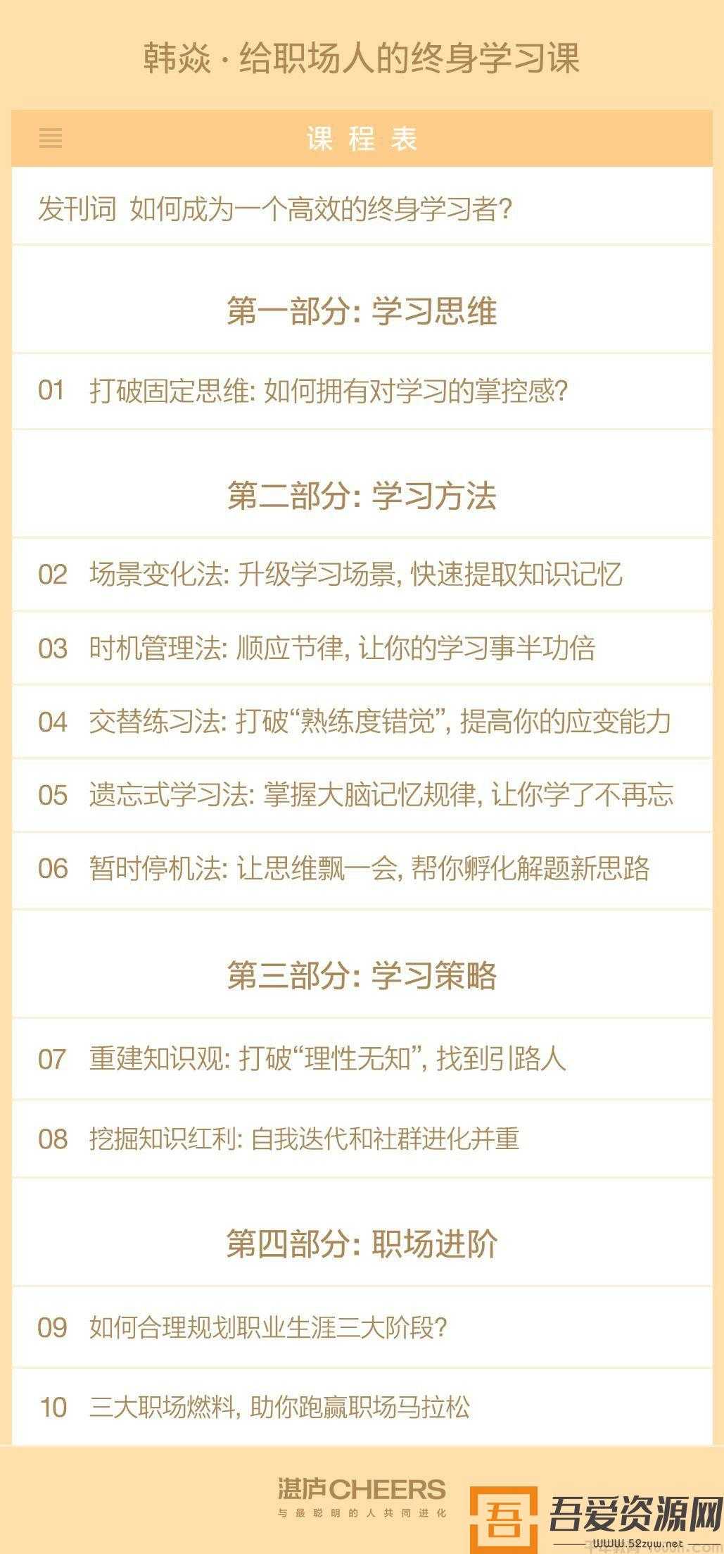 韩焱·给职场人的终身学习课 如何成为真正高效的学习者(图1) 韩焱·给职场人的终身学习课 如何成为真正高效的学习者(图1)