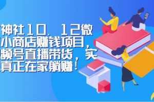 火神社10.12微信小商店赚钱项目，视频号直播带货，实现真正在家躺赚