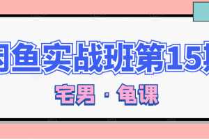 龟课·闲鱼无货源电商课程第15期，一个月收益几万不等