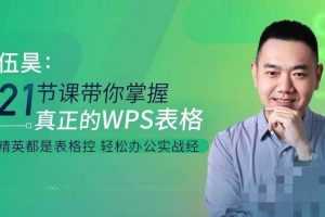 伍昊:21节课带你掌握WPS表格 WPS表格零基础教程