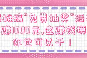 摆摊搞“免费抽奖”活动日赚1000元,这赚钱模式你也可以干！【视频教程】