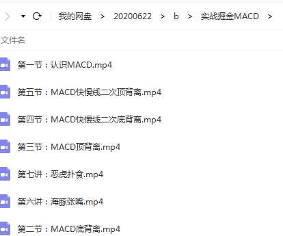  史月波高级系统课程-实战掘金MACD 共7讲目录