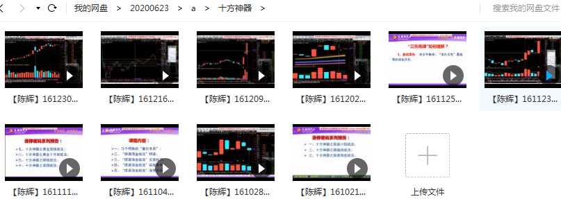  陈辉涨停密码之十方神器共10节视频目录