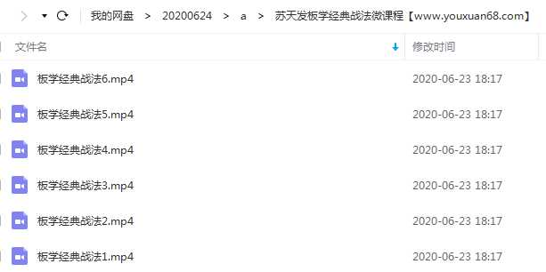  苏天发板学经典战法微课程目录