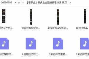思多金主题投资思维课 音频