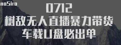 树敌习研社抖音无人直播暴力带货车载U盘必出单，单号单日产出300纯利润