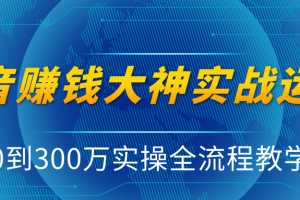 周达学·抖音实战运营教程，0到300万实操全流程教学，抖音独家变现模式