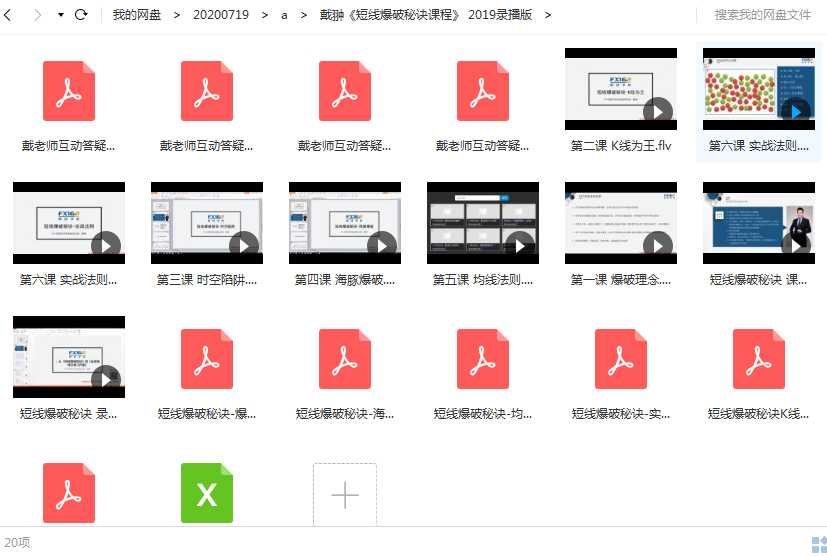 戴翀《短线爆破秘诀课程》 2019录播版目录