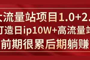 《大流量站项目1.0+2.0》打造日IP10W+高流量站，前期很累后期躺赚