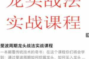游资令狐冲斐波周期龙头战法实战课程