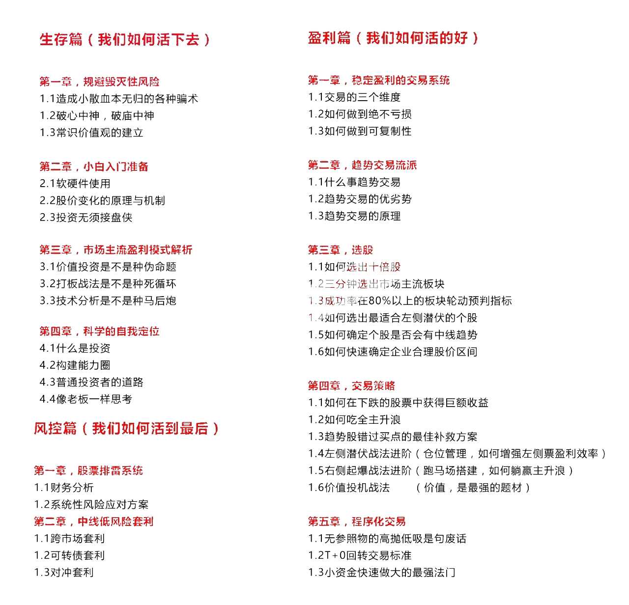 老黎从生存到盈利趋势股主升实战训练课程目录