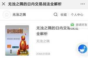 无浊之隅的日内交易战法全解析 PDF文档