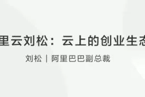阿里云刘松云上的创业生态