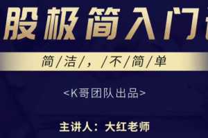 2020年K哥团队大红老师 A股课程 A股极简入门课程4节 视频
