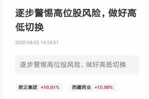 淘股吧拈花成佛20200802 逐步警惕高位股风险，做好高低切换 PDF文章