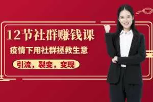 12节社群赚钱课：疫情下用社群拯救生意，实现订单逆势暴涨！