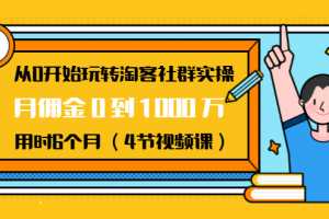 从0开始玩转淘客社群实操（4节视频课）
