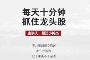 每天十分钟抓住龙头股丨超短小纯杰